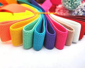 3/4 Inch(20mm) Wide Colored Double-side Twill Elastic Band, Elastic Trim, Elastic Ribbon, Sewing Elastic,Clothing accessories-1 Yard