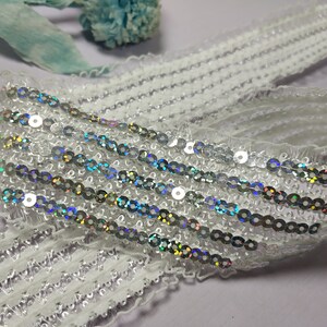 2.5 inch 60mm Sequined Elastic Band ,Soft Waistband Elastic, Elastic Trim,Sewing Elastic,Clothing Accessories 1yard