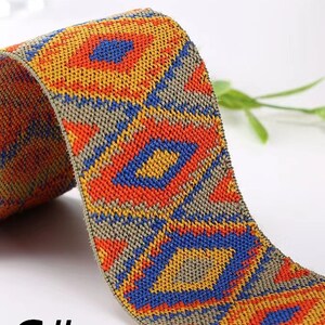 Geometric Pattern Using Elastic 2inch 50mm Wide Geometric Elastic, Elastic Band, Elastic Trim ...