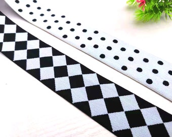 1.5Inch 38mm Wide Geometric Elastic， Elastic Band, Elastic Trim, Waistband Elastic,Sewing Elastic,Clothing accessories-1 Yard