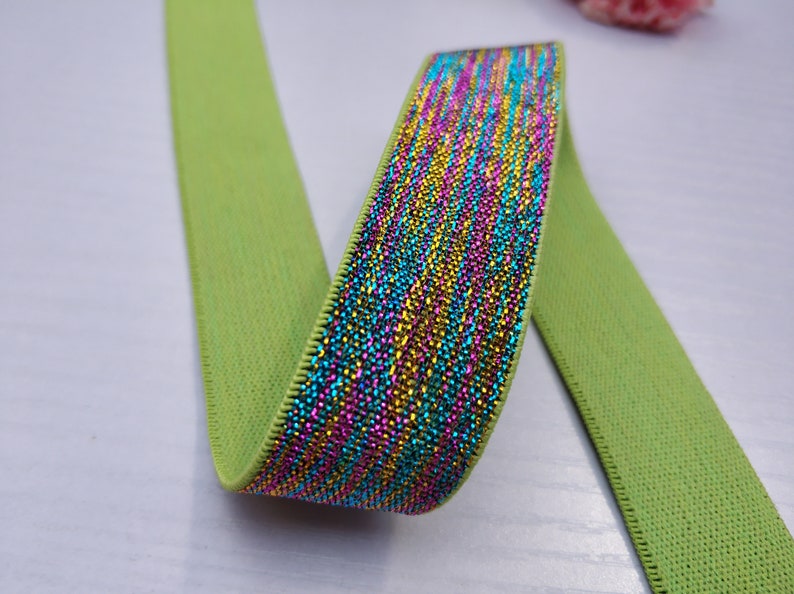 1inch 23mm Wide Glitter Elastic Band Elastic Ribbonsewing Etsy