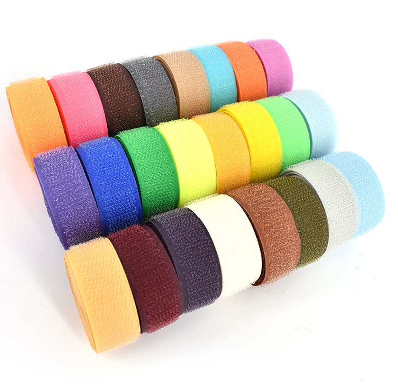 1Pair 2CM Hook and Loop Adhesive Fastener Tape Sewing Tools Polyester Magic Sticker Adesivo Dual Lock Tape No Glue image 1