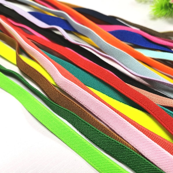 3/8 Inch(10mm) Wide Colored Double-side Twill Elastic Band, Elastic Trim, Elastic Ribbon, Sewing Elastic,Clothing accessories-1 Yard