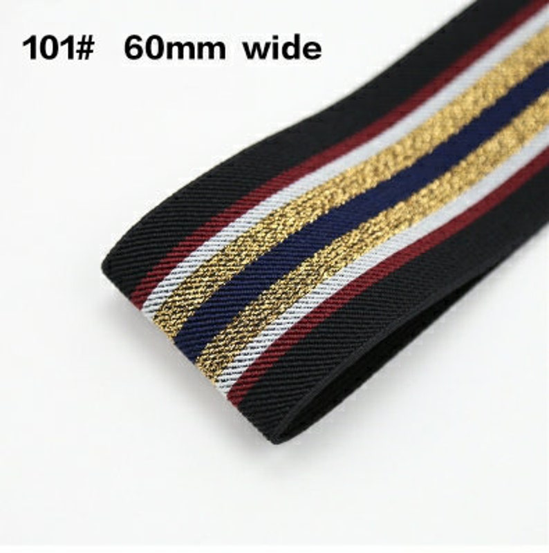 2.5 Inch 60mm Wide Colored Elastic Trim, Elastic Ribbon, Elastic by the ...