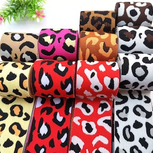 1.5Inch 40mm wide Leopard print Elastic band，Waistband Elastic, Elastic Trim, Elastic Ribbon, Sewing Elastic,Clothing accessories - 1 Yard