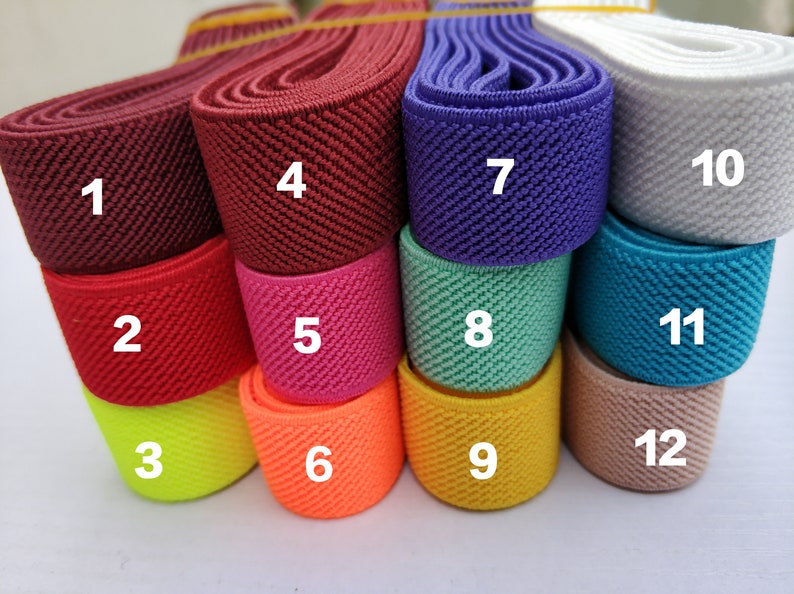 3/4 Inch20mm Wide Colored Double-side Twill Elastic Band, Elastic Trim, Elastic Ribbon, Sewing Elastic,Clothing accessories-1 Yard image 2