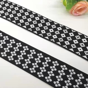 2 Inch 50MM Black & White Soft Elastic band,Waistband Elastic, Elastic Trim, Elastic Ribbon, Sewing Elastic,Clothing accessories