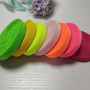 3/8'' 10mm Wide Colored Double-side Twill Elastic Band, Elastic Trim ...