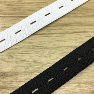 5/8“（15-25 mm）幅広黒ボタンホールゴムバンド、フェイスマスクDIY、衣類アクセサリー1ヤード