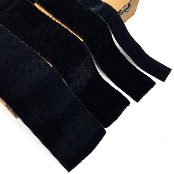 20/25/30/38/50mm width black stretch elastic velvet ribbon single face velour webbing headband Hair band Clothing accessories -1 yard