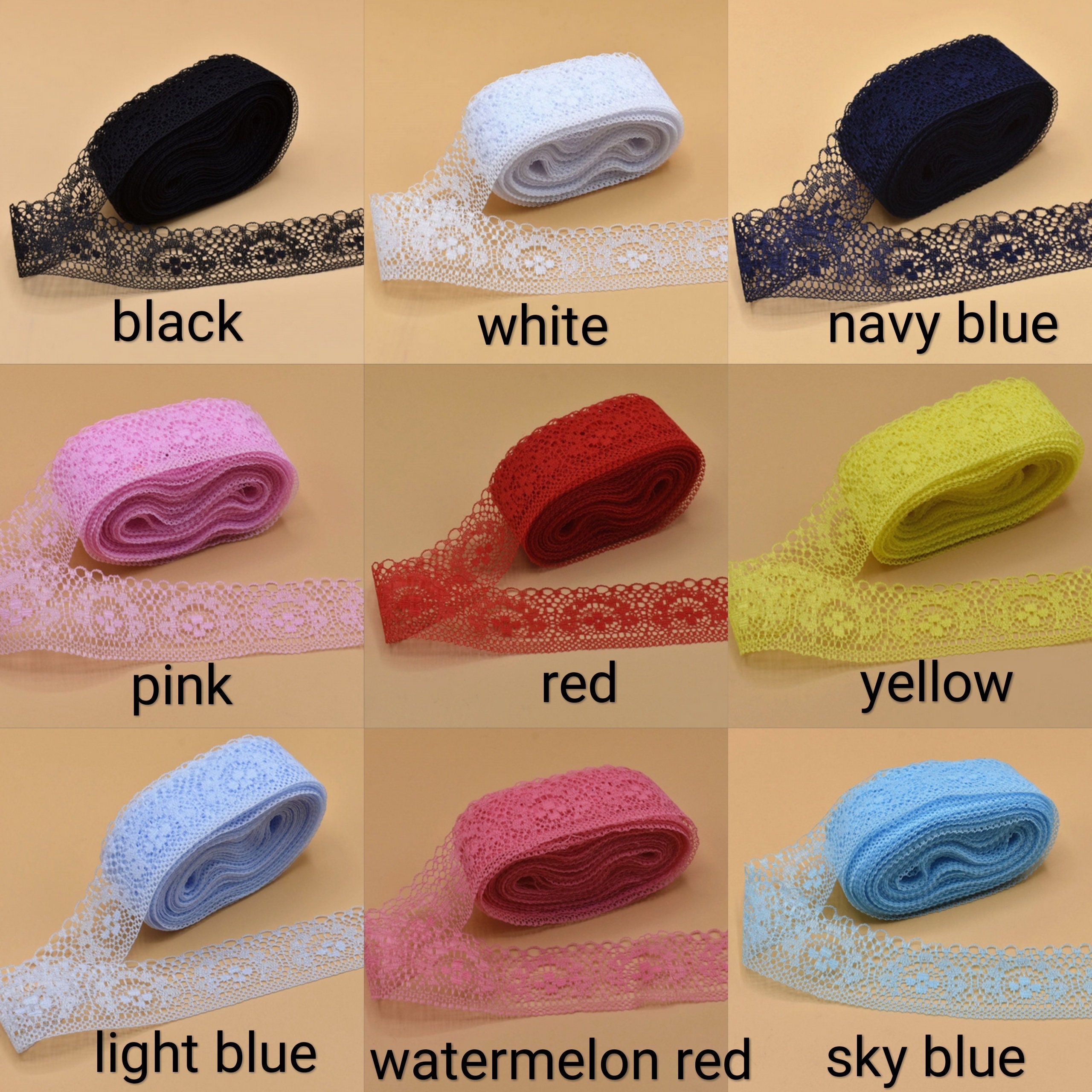 10 Yards Lace Ribbon 40MM Wide White Embroidered Net Lace Trim Etsy