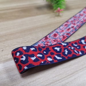 1 inch 25mm Wide Leopard print  Elastic band，Elastic Trim, Elastic Ribbon, Sewing Elastic,Clothing accessories - 1 Yard