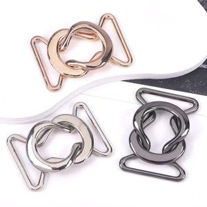 1 piece 20mm-38mm (1.5 inch) Decorative Closure Buckles / Gold /Silver  Metal / Hook Loop Clasp Closure