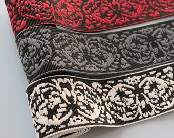 2Inch 50mm de ancho Jacquard Elastic Band, Elastic Trim, Waistband Elastic, Coser Elástico, Accesorios de ropa-1 Yarda