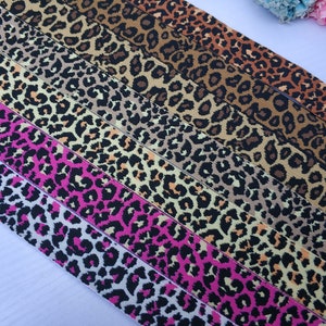 1 inch 25mm Wide Leopard print  Elastic band，Elastic Trim, Elastic Ribbon, Sewing Elastic,Clothing accessories - 1 Yard