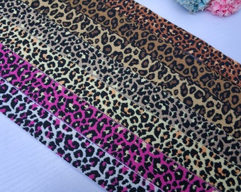 1 pulgada 25mm wide Leopard print Banda elástica, ajuste elástico, cinta elástica, elástico de costura, accesorios de ropa - 1 yarda