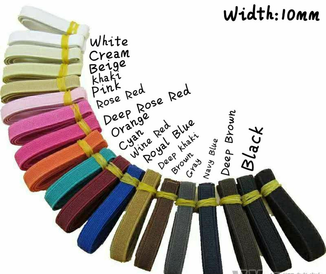 3/8“（10mm） Wide Colored Double-side Elastic Band, Elastic Trim, Elastic ...
