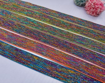 1Inch 23mm Wide Glitter Elastic Band ,  Elastic Ribbon,Sewing Elastic,Clothing accessories - 1Yard