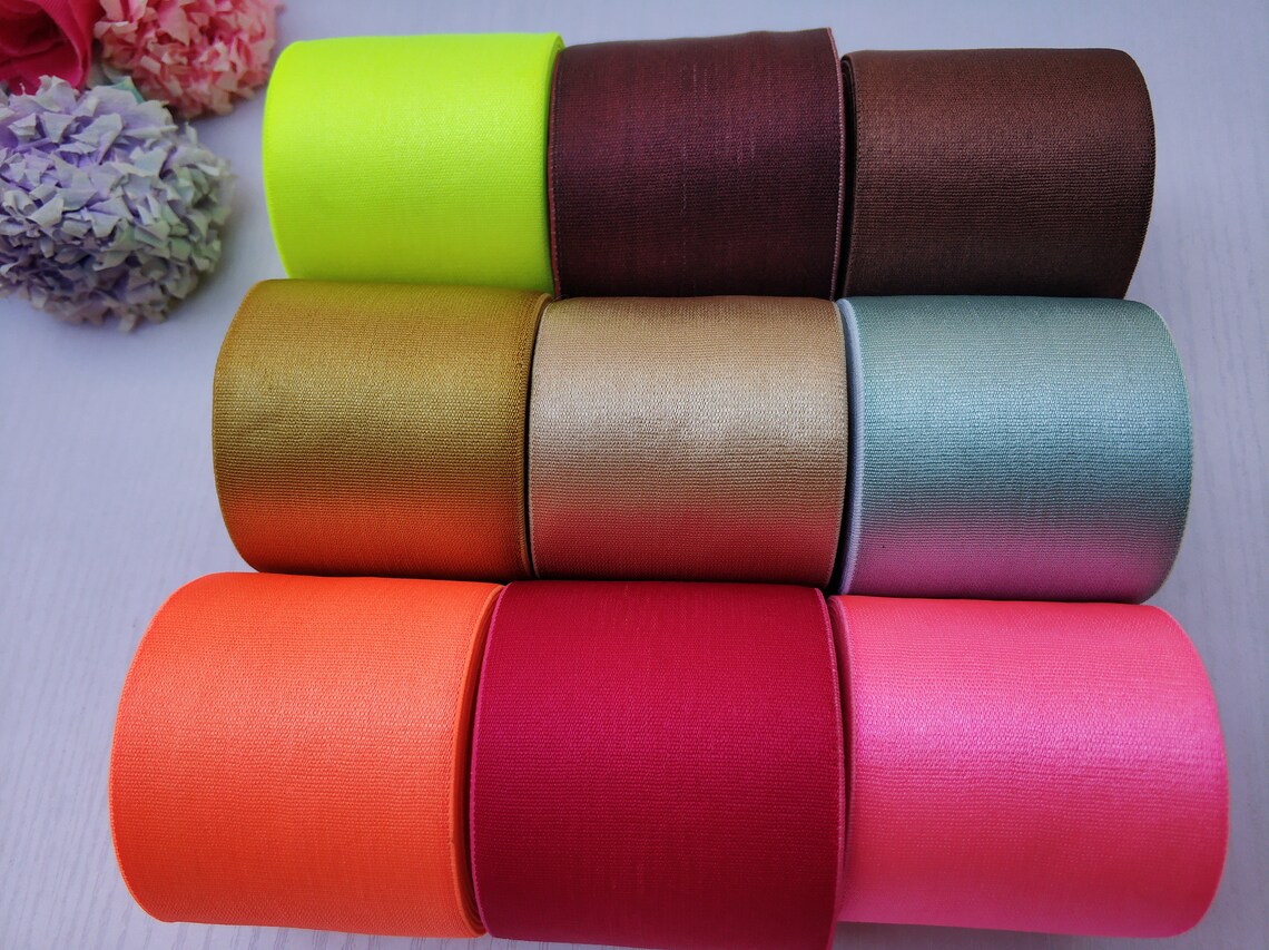 1.5inch 38mm Wide Colored Mercerized Soft Elastic Band, Elastic Trim ...