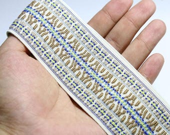 Banda elástica de jacquard de 2 pulgadas y 50 mm de ancho, ribete elástico, elástico para cinturilla, elástico de costura, accesorios de ropa - 1 yarda