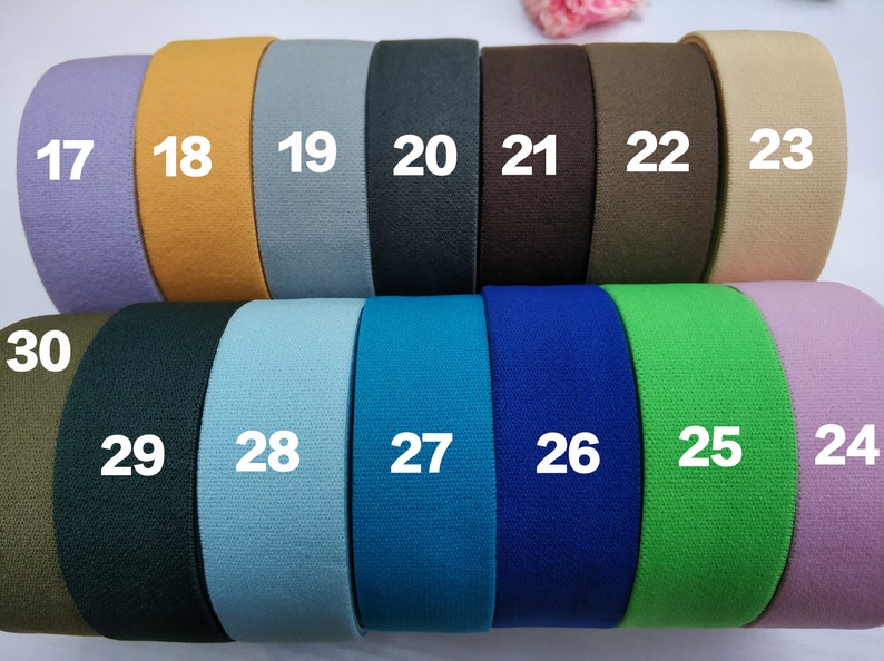 30mm Wide Colored Soft Elastic Band, Elastic Trim, Elastic Ribbon, Sewing Elastic,Clothing accessories-1 Yard image 5