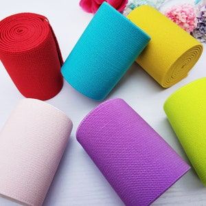 3inch 75mm Wide Colored Double-side Twill Elastic Band, Elastic Trim, Elastic Ribbon, Sewing Elastic,Clothing accessories-1 Yard