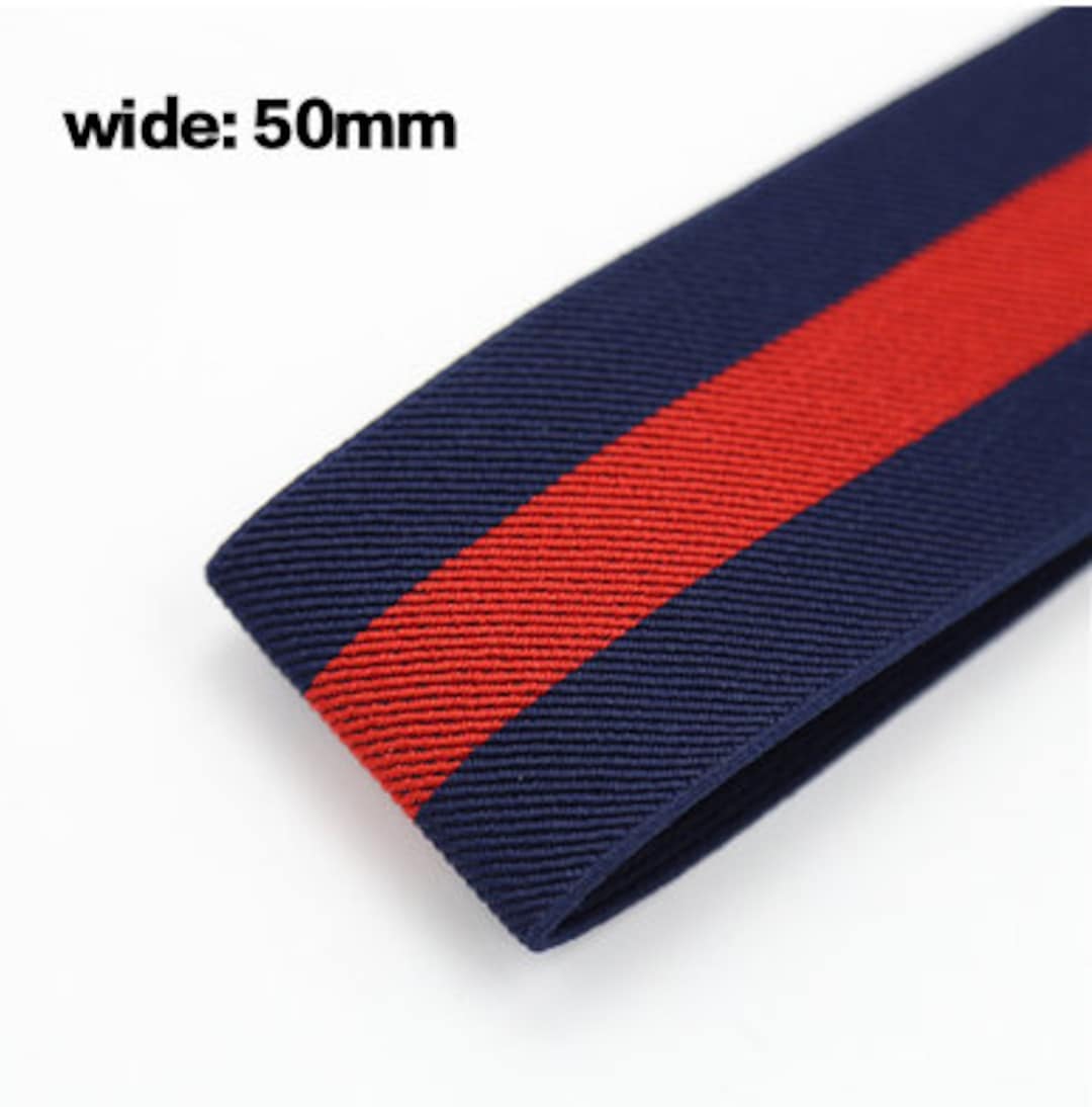 2 Inch 50mm Wide Navy and Red Striped Twill Colored Elastic, Waistband  Elastic, Sewing Elastic,clothing Accessories -  Canada
