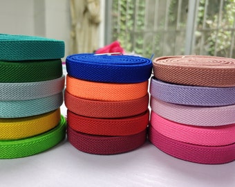 3/8&#39;&#39; 10mm Wide Colored Double-side Twill Elastic Band, Elastic Trim, Elastic Ribbon, Sewing Elastic,Clothing accessories-1 Yard