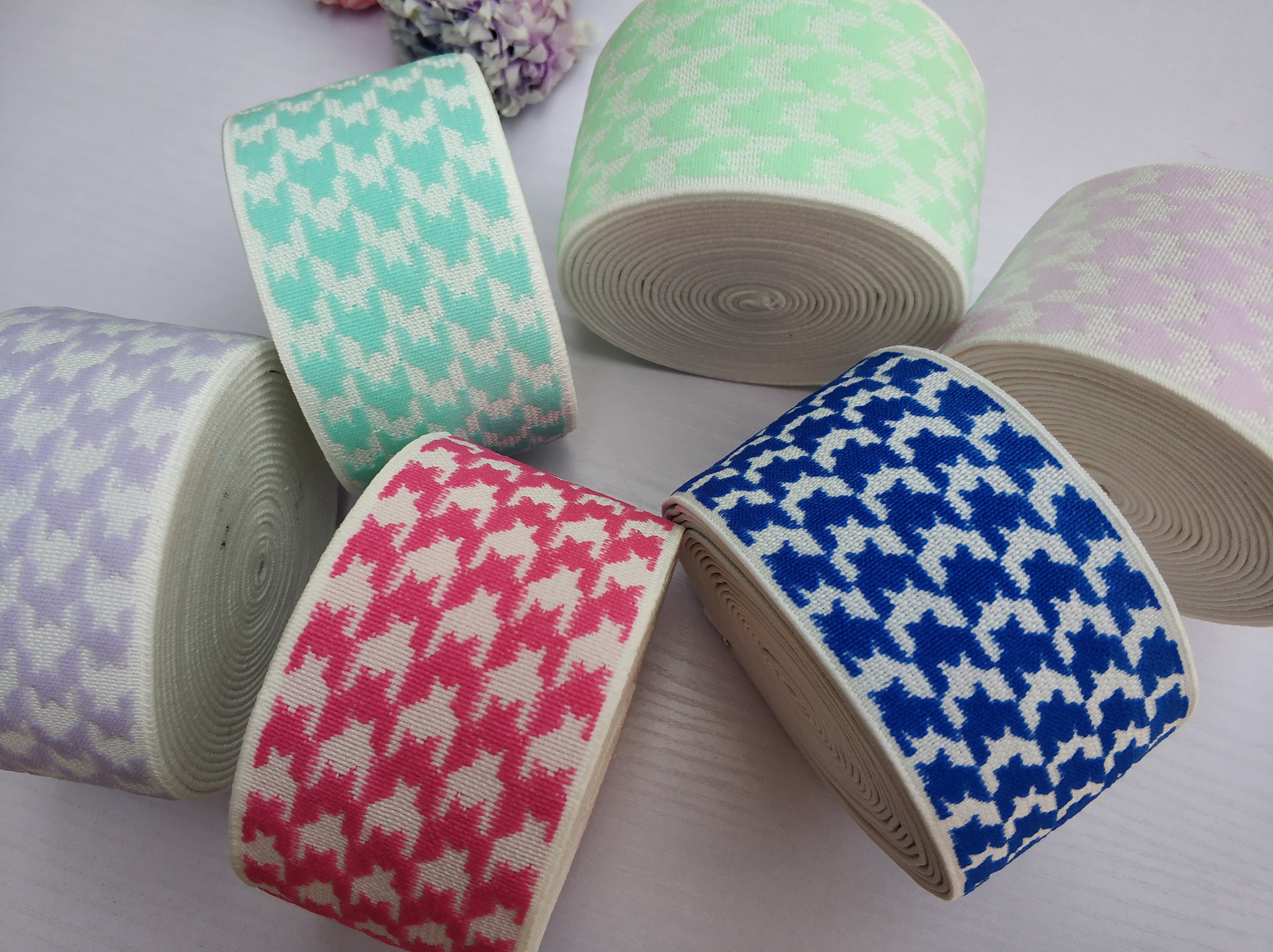 Elastic Ribbon, Color, Woven Color White Silver, Width 50 Mm 