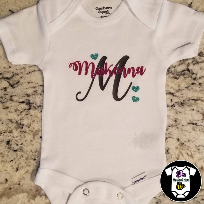 monogram onesie girl