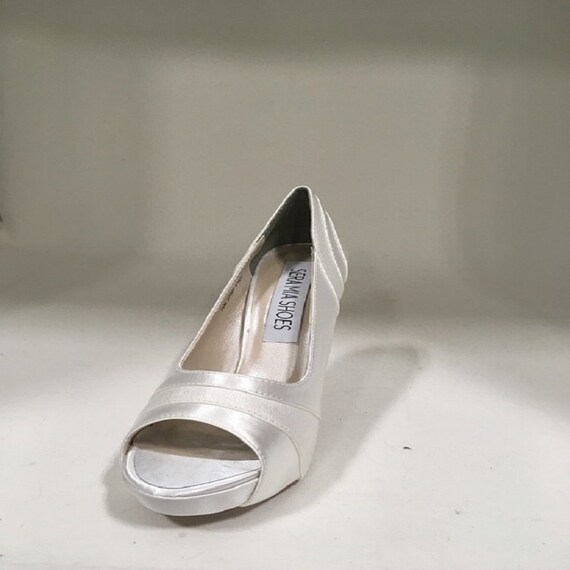 white satin dyeable shoes
