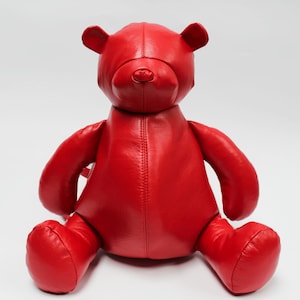 Teddy Bear Leather Design Backpack Red