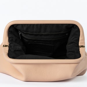 Leather Clutch Bag with Blossom Powder Design image 7