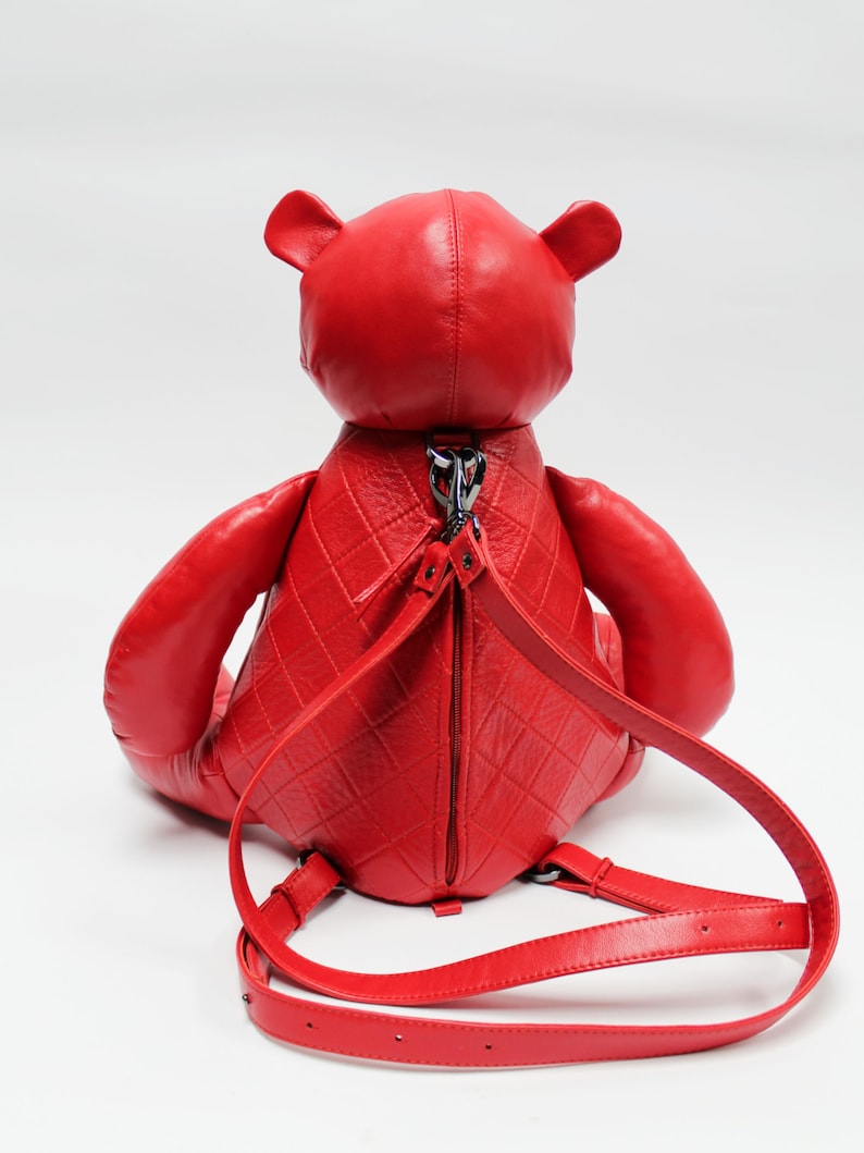 Teddy Bear Leather Design Backpack image 6