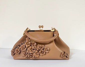 Floral Trend Leather Fashion Clasp Bag Clutch