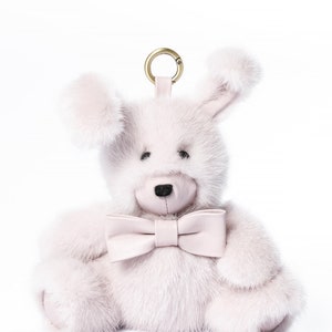 Luxury Mink Fur Bunny Natural Fur Toy Baby Shower Christmas Gift image 7