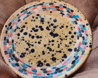 Big nice dish Ceramic plate handmade plate gift handmade to order handmade to order Gift for mom round pizza plate Artistic ceramics