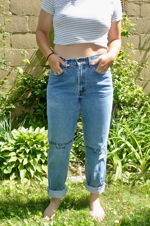 etsy embroidered jeans