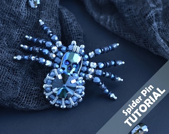 Tutorial for beaded spider brooch PDF pattern