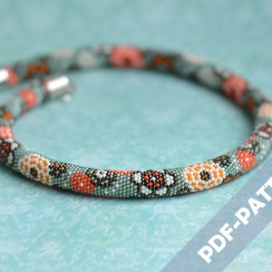 Bead crochet pattern Bead crochet necklace pattern Beadwork graph Floral pattern Bead crochet bracelet pattern Chudibeads Beadweaving