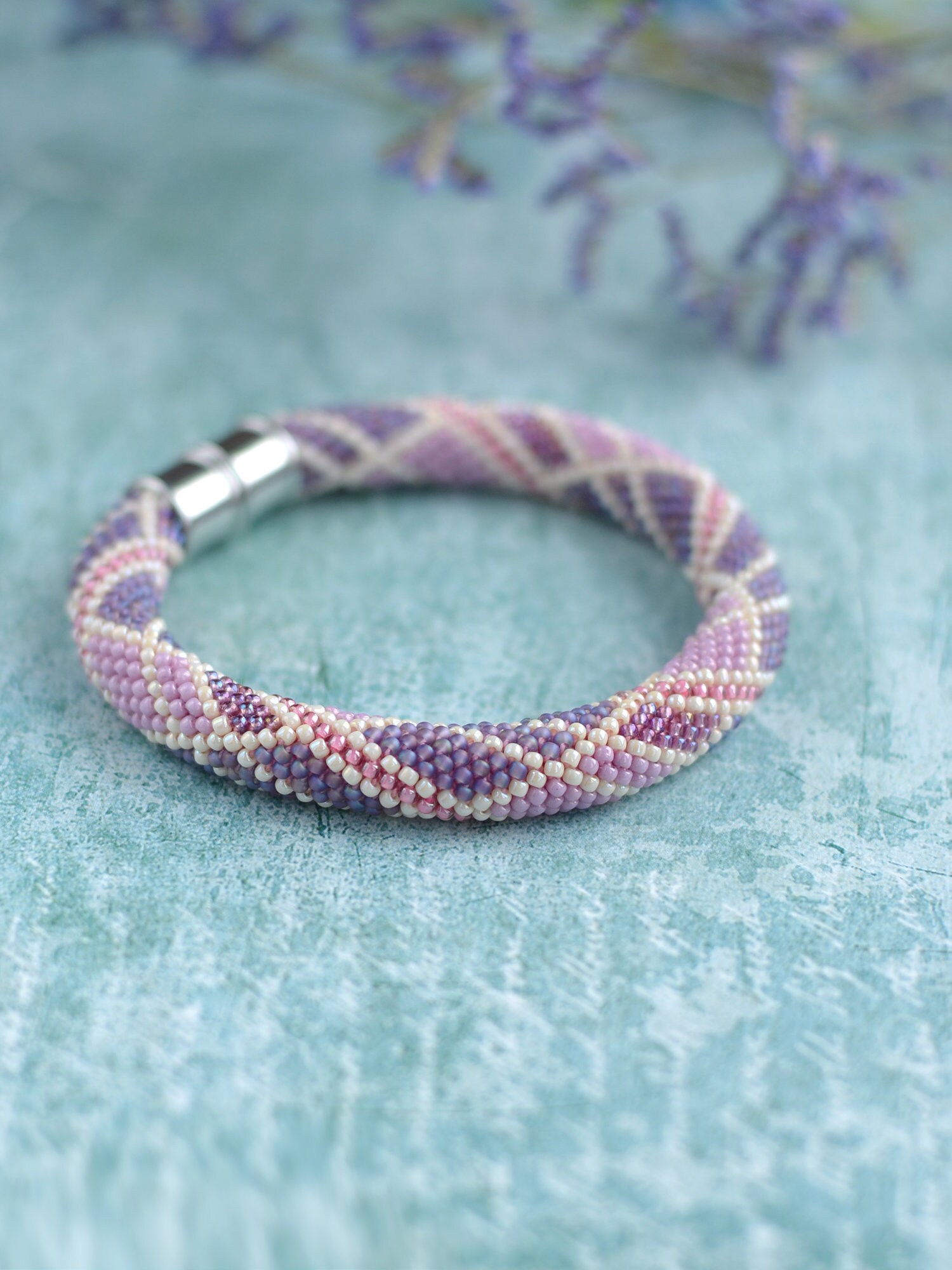 Bead Crochet Bracelet KIT Bead Crochet Pattern Geometric Etsy