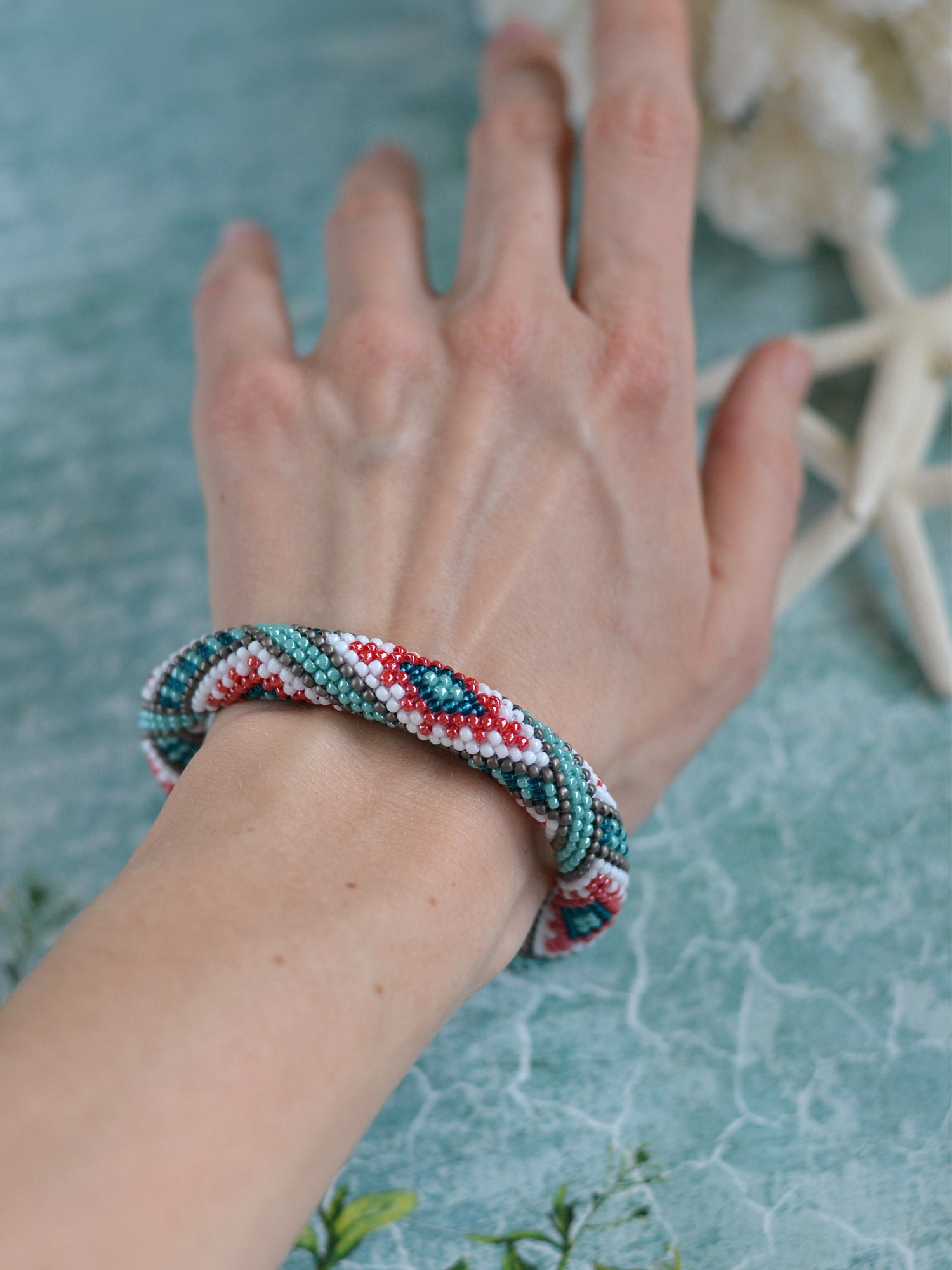 Bead crochet bracelet KIT Beaded Bracelet Pattern Bead Bangle Etsy