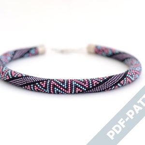 Bead crochet rope necklace pattern Contemporary beading pattern Crochet with beads necklace pattern Trendy necklace Chudibeads