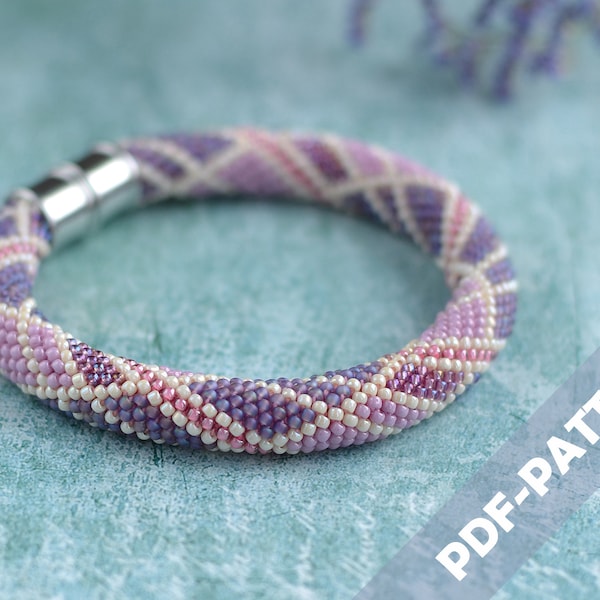 Modèle de bracelet au crochet de perles Modèle de corde au crochet de perles