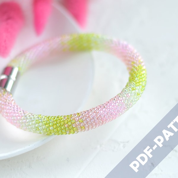Bead crochet gradient bracelet pattern