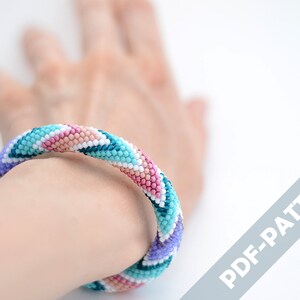 Bead crochet rope pattern Beaded bracelet graph