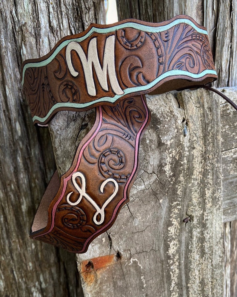 Tooled Leather Custom Western Wedding Garter Etsy