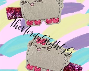Kawaii Cat Felt Hair Clips, Kitties Feltie Hair Accessories (Set of 2)