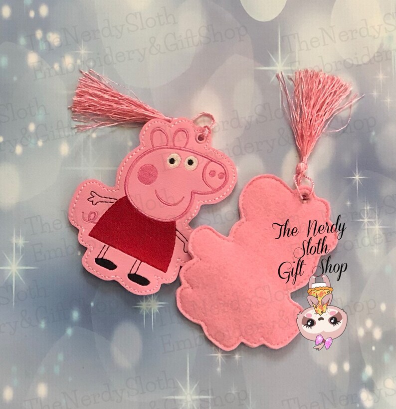 Girly Peppa Pig Embroidered Bookmark Bookmarks Stocking | Etsy