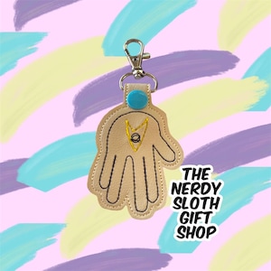 Vulcan Salute Embroidered Keychain: Trekkie Fandom Bag Tag